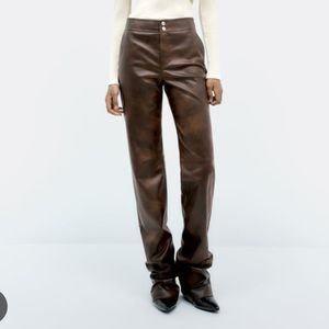 Zara Brown Faux Leather Pants - New With Tag